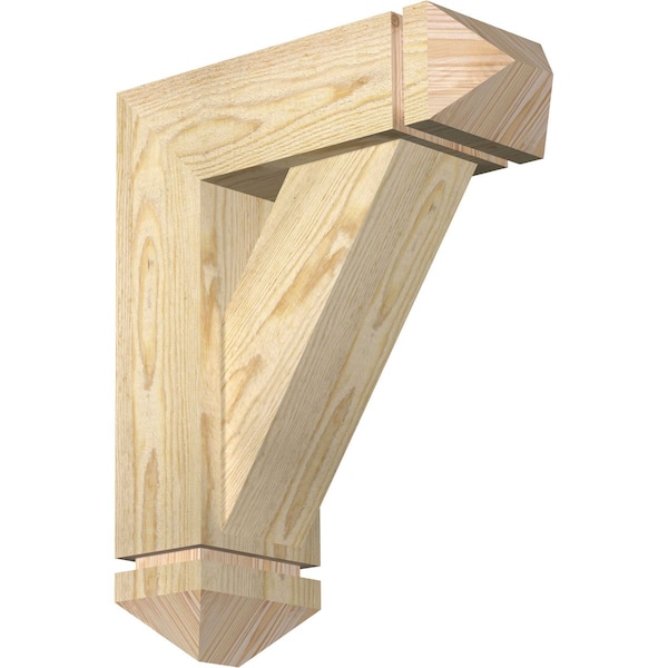 Ekena Millwork Traditional Arts and Crafts Rough Sawn Bracket w/ Offset Brace, Douglas Fir, 6"W x 16"D x 20"H BKT0604X16X20TRA03RDF - main